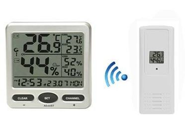 Kablosuz giriş / açık termik higrometre saati