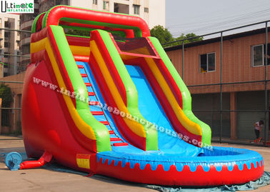 Red Commercial Grade Inflatable Bounce House Water Slide for Residential